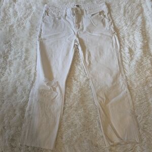 Women's White Distressed Jeans